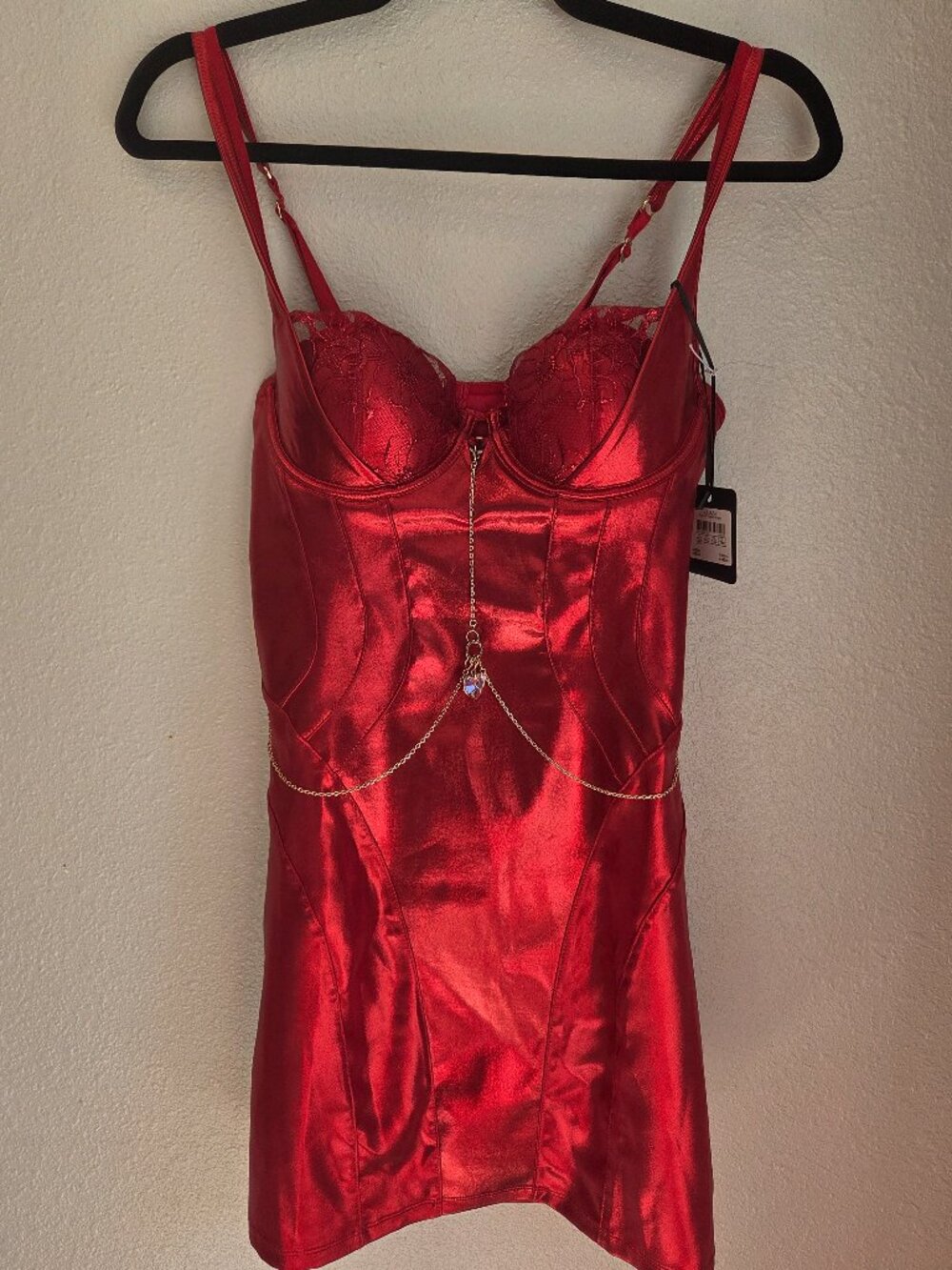 Honey Birdette Holiday Collection Push Up Dress Crimson Womens Metallic Mini New